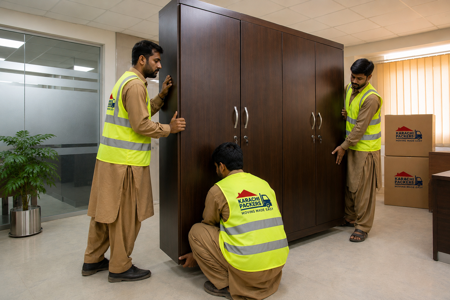Furniture dismantling and serial-number inventory before intercity shifting