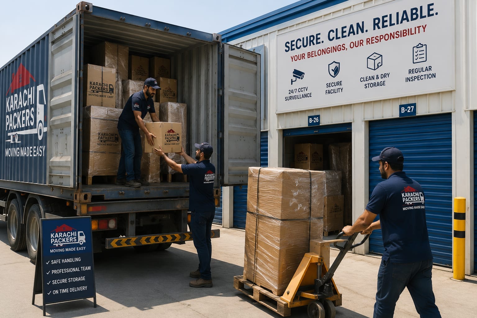 Office furniture files and equipment stored in Karachi