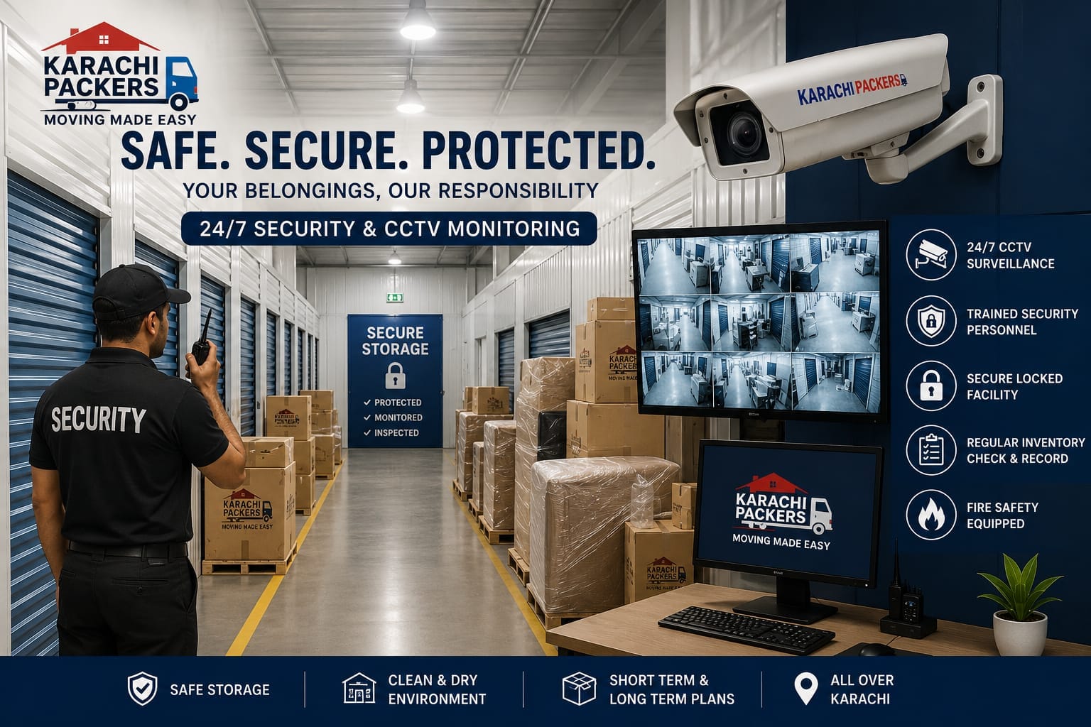 CCTV monitoring and restricted access storage facility in Karachi